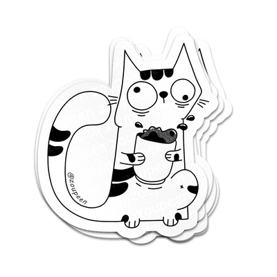 Caffeine Kitty Sticker