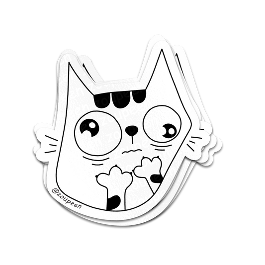 Nervous Kitty Sticker