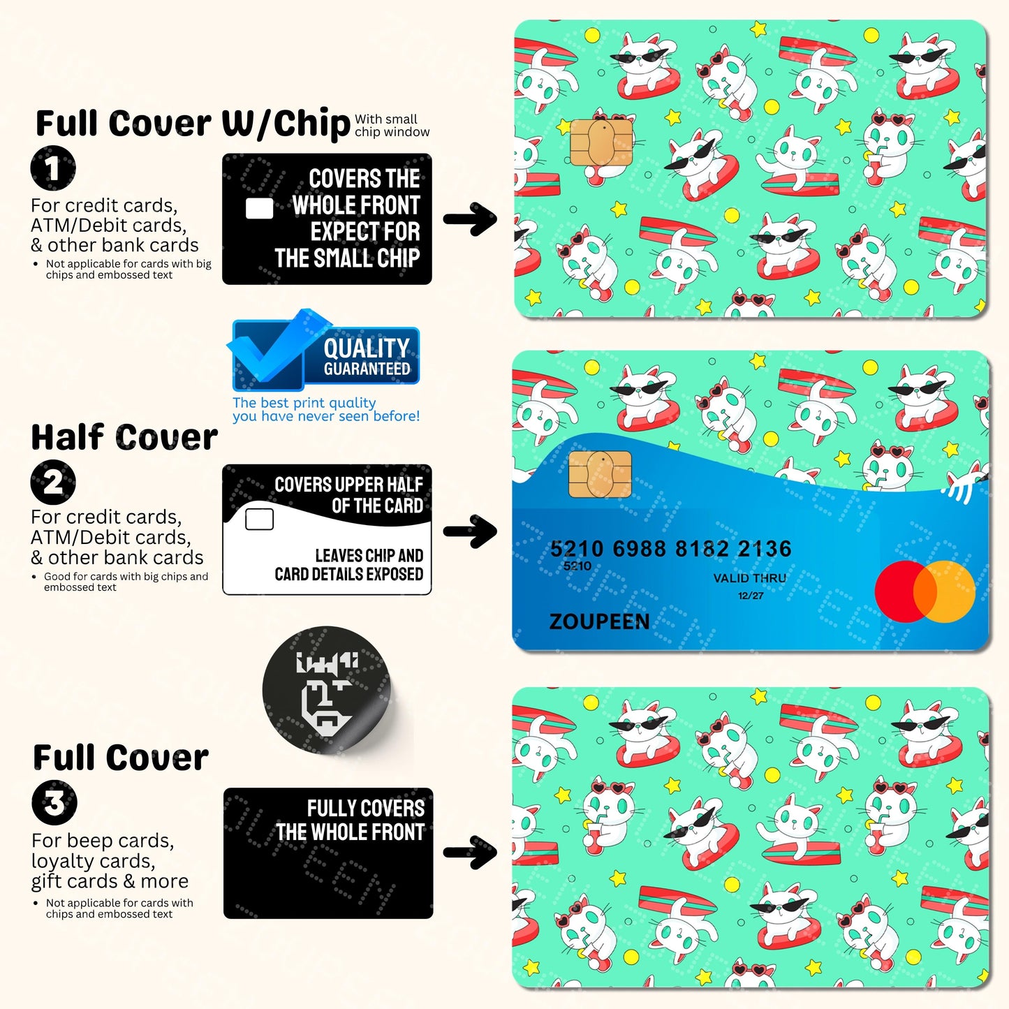 Bank Card Stickers: Credit Cards, ATM Cards, &amp; More