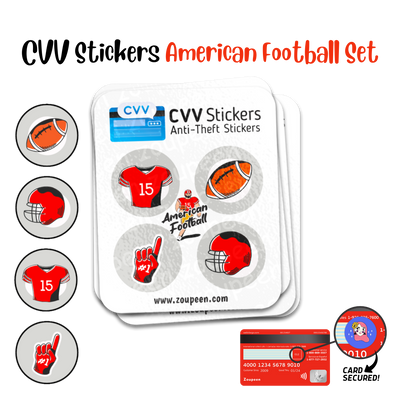CVV Anti-Theft Stickers: American Football