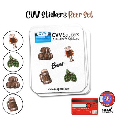 CVV Anti-Theft Stickers: Beer Set