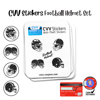 CVV Anti-Theft Stickers: Football Helmet Set