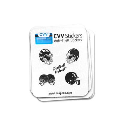 CVV Anti-Theft Stickers: Football Helmet Set