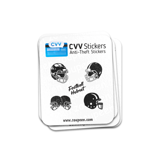 CVV Anti-Theft Stickers: Football Helmet Set