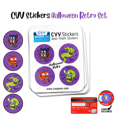 CVV Anti-Theft Stickers:  Halloween Retro Set