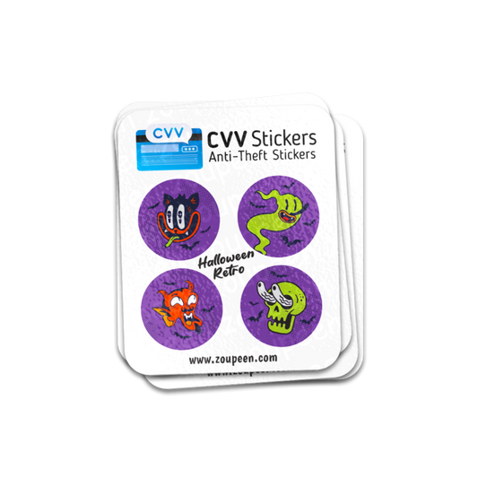 CVV Anti-Theft Stickers:  Halloween Retro Set