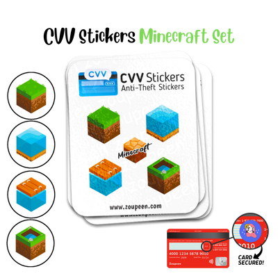 CVV Anti-Theft Stickers: Minecraft Set