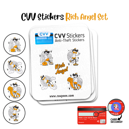 CVV Anti-Theft Stickers: Rich Angel Set