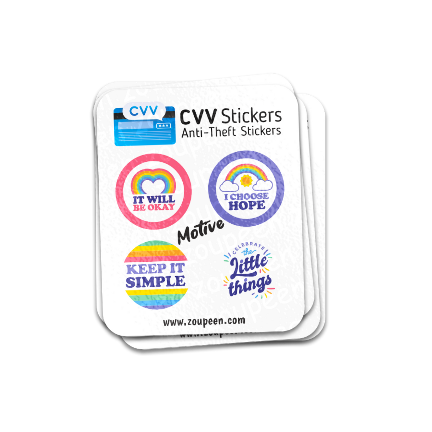 CVV Anti-Theft Stickers: Motive Set