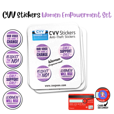 CVV Anti-Theft Stickers: Women Empowerment Set