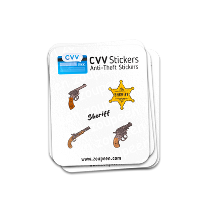 CVV Anti-Theft Stickers: Sheriff Set