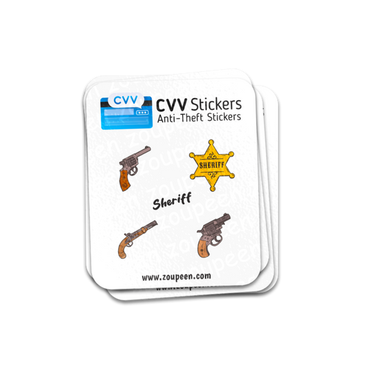 CVV Anti-Theft Stickers: Sheriff Set