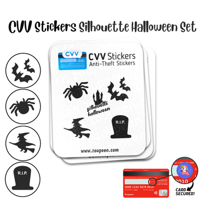 CVV Anti-Theft Stickers: Silhouette Halloween Set
