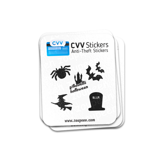 CVV Anti-Theft Stickers: Silhouette Halloween Set