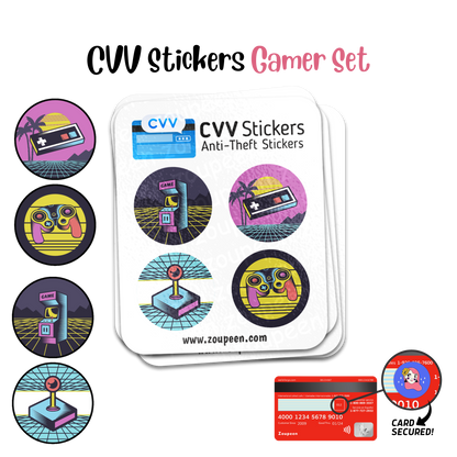 CVV Anti-Theft Stickers: Gamer Set