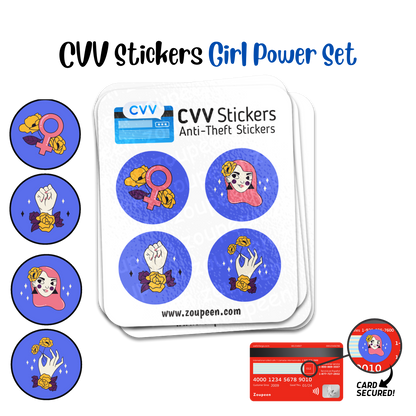 CVV Anti-Theft Stickers: Girl Power Set