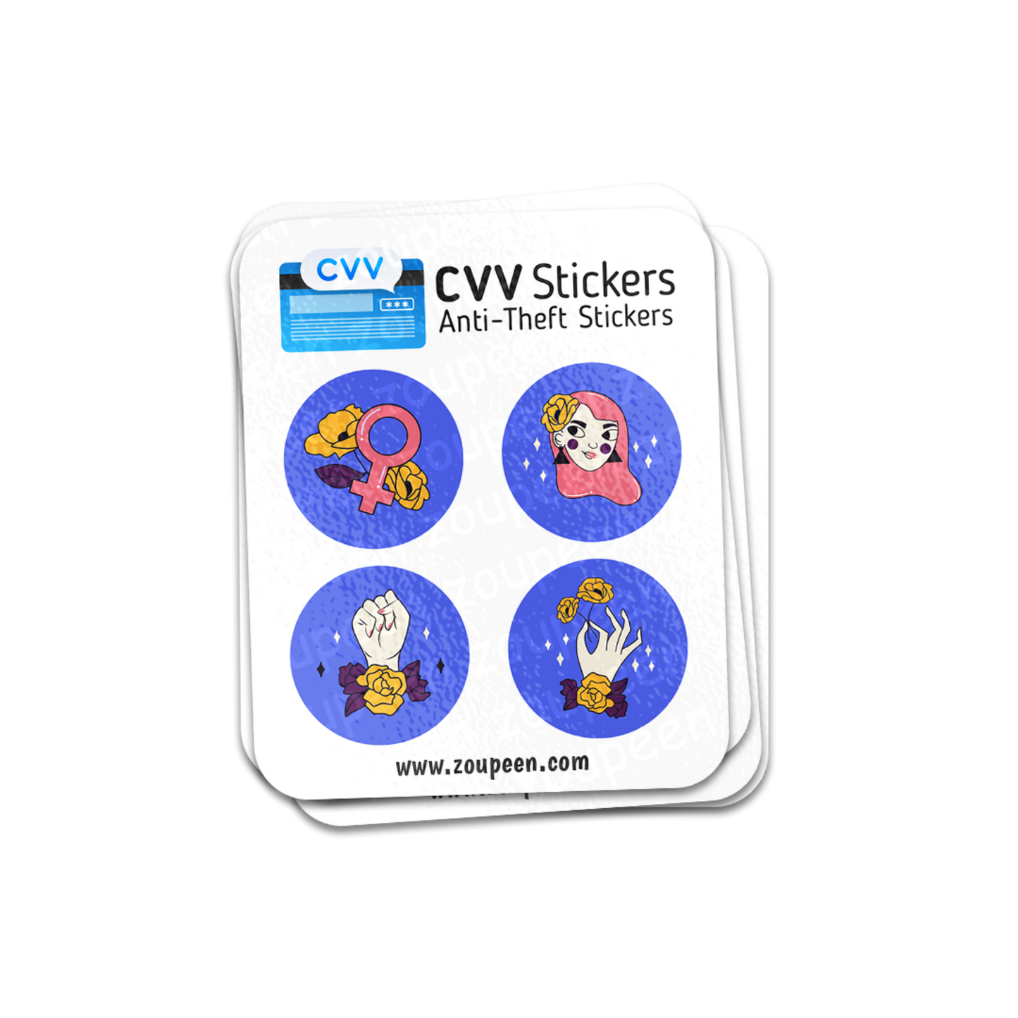 CVV Anti-Theft Stickers: Girl Power Set