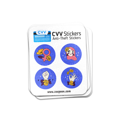 CVV Anti-Theft Stickers: Girl Power Set