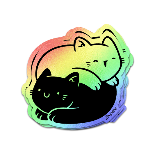 Yin Yang Cats Sticker