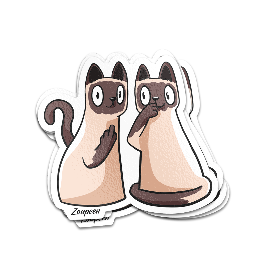 Siamese Cats Sticker