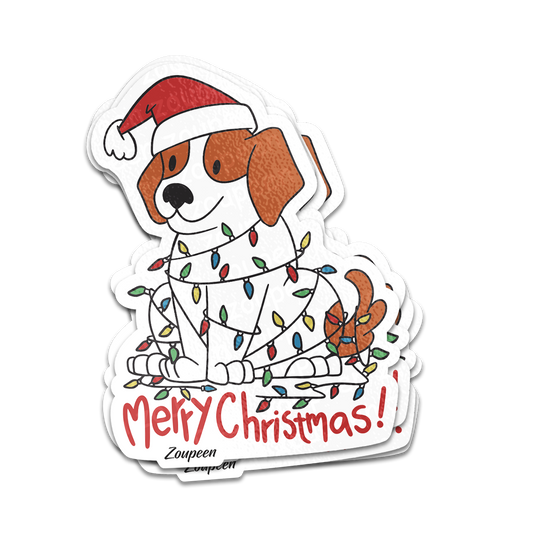 Merry Christmas Dog Sticker