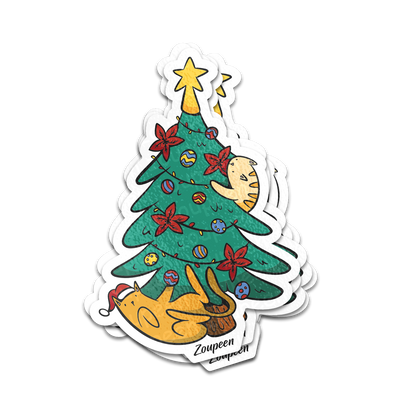 Christmas Tree Cats Sticker