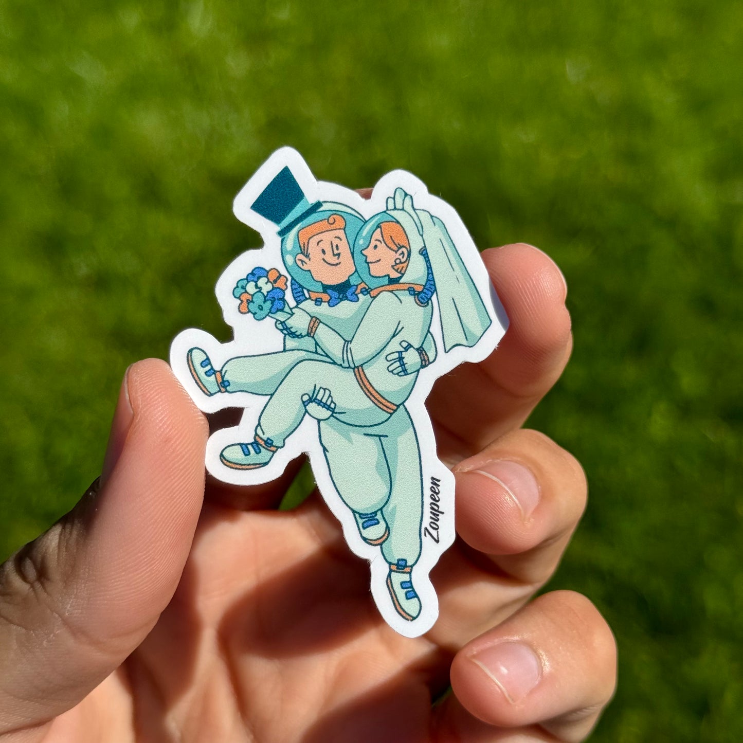 Astronaut Couple Sticker