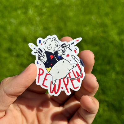 Pew Pew Cat Sticker