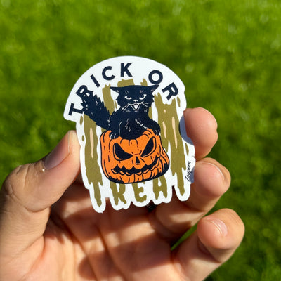 Trick or Treat Cat Sticker