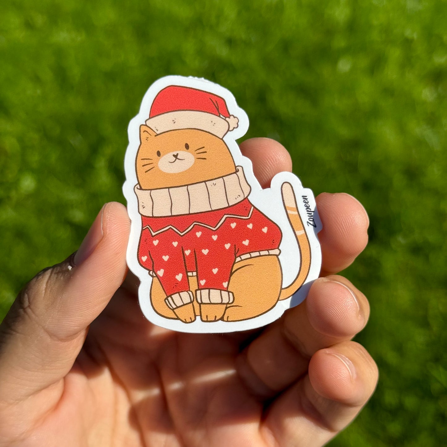 Cozy Christmas Cat Sticker