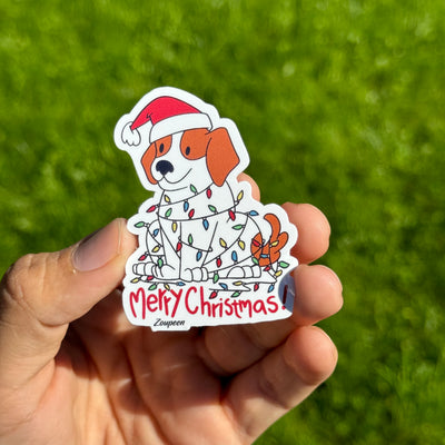 Merry Christmas Dog Sticker