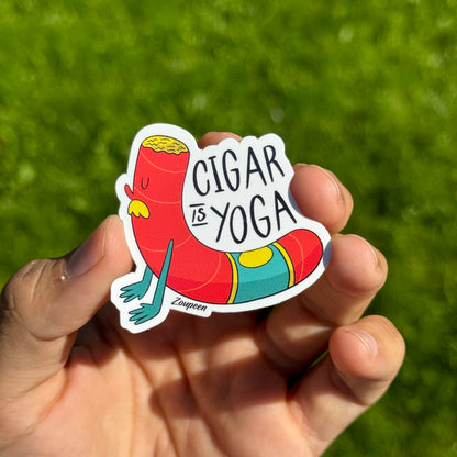 Cigar Yoga Sticker