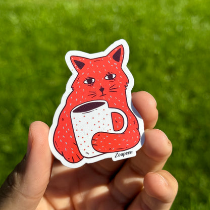 Morning Brew Cat Sticker