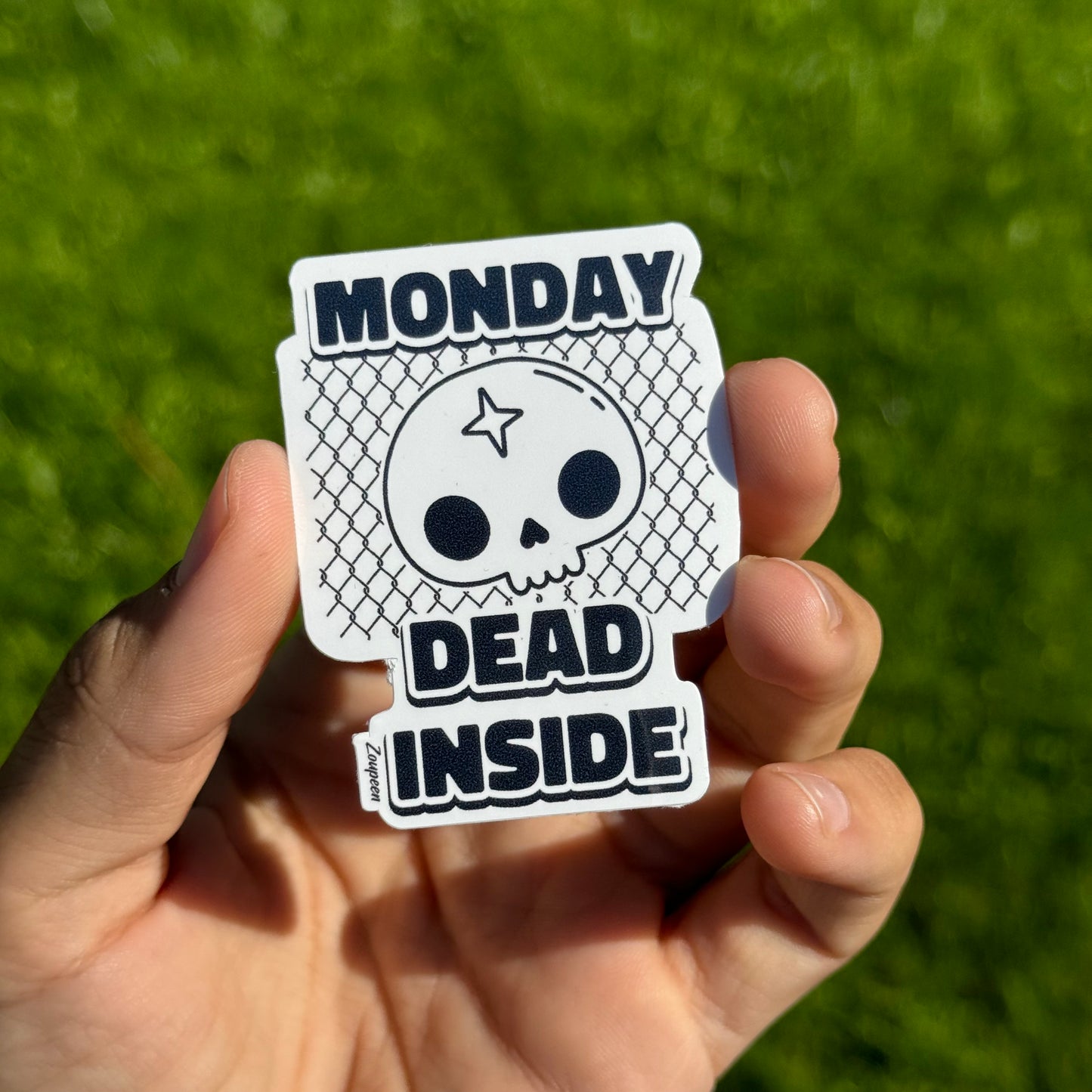 Monday Blues Skull Sticker