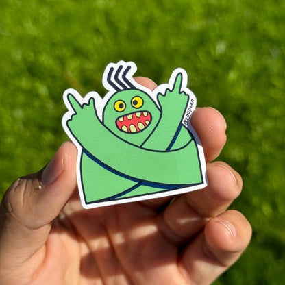 Don't Care Monster Sticker