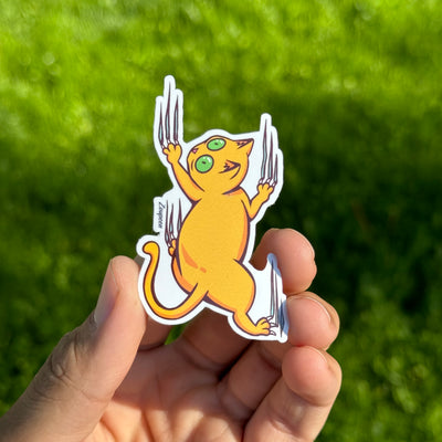 Scratching Cat Sticker