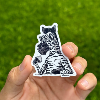 Bored Zebra with Coffee Sticker