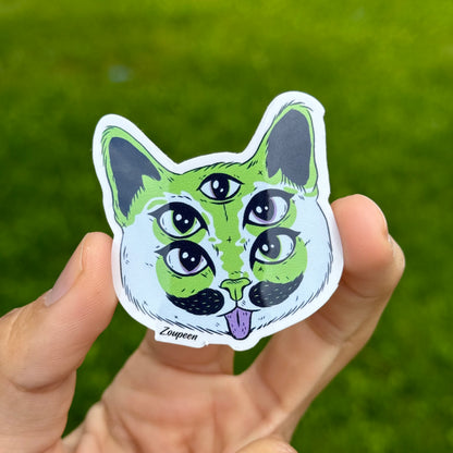 Mystic Multi-Eye Cat Sticker