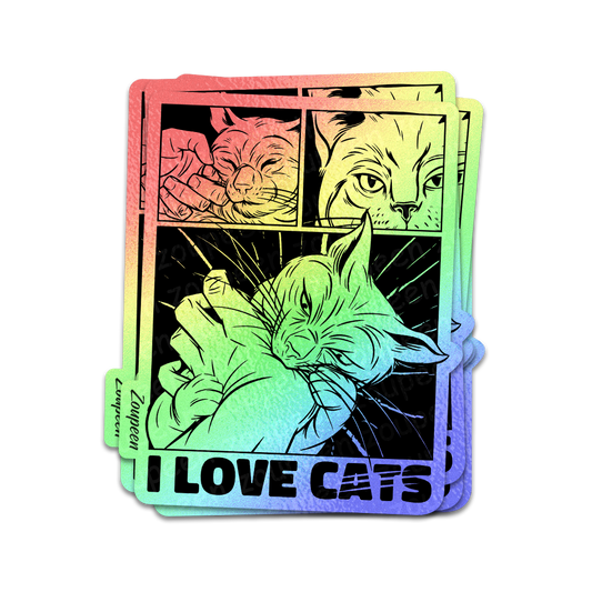 Cat Attack Sticker