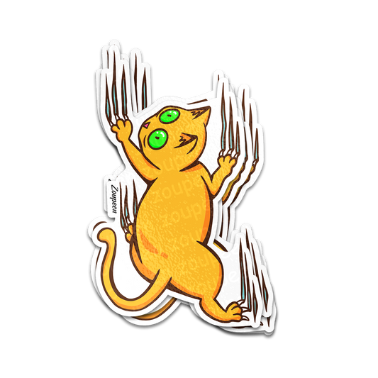 Scratching Cat Sticker