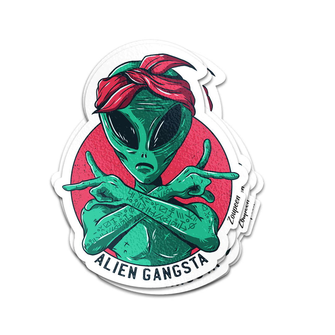 Alien Gangsta Sticker