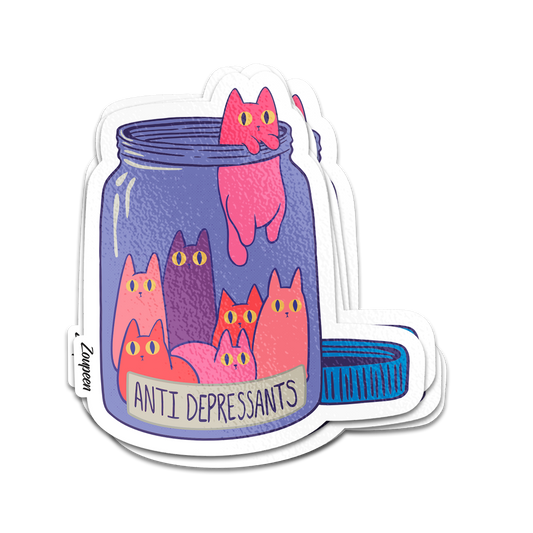 Cat Antidepressants Sticker