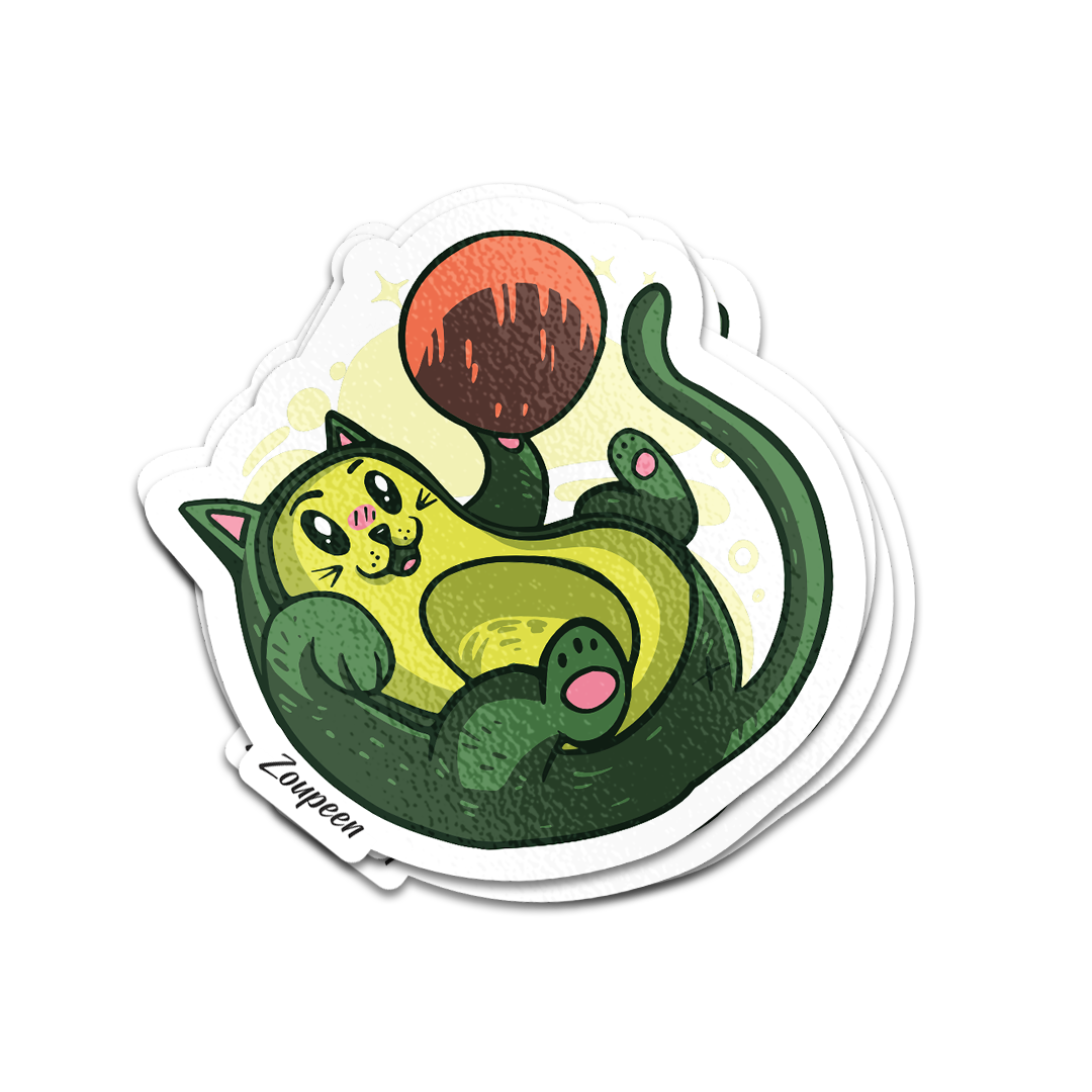 Avocado Cat Sticker