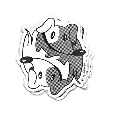 Yin Yang Dogs Sticker