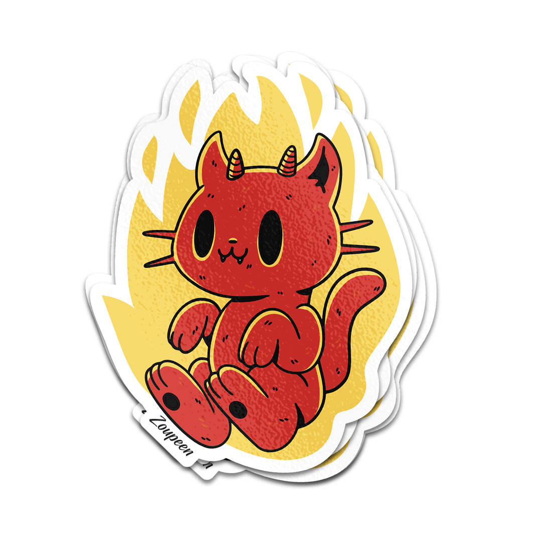 Baby Devil Cat Sticker