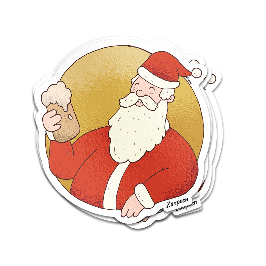 Cheers Santa Sticker