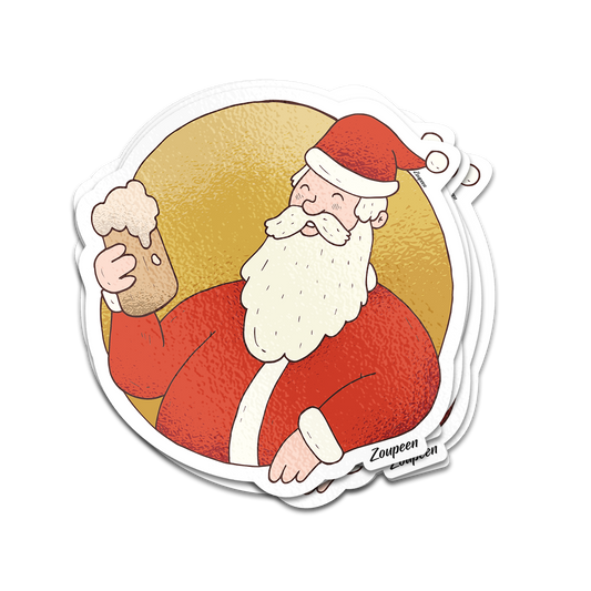 Cheers Santa Sticker