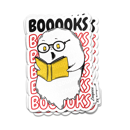 Bookworm Ghost Sticker