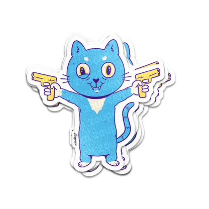 Gun-Slinger Cat Sticker