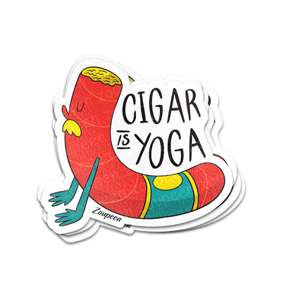 Cigar Yoga Sticker